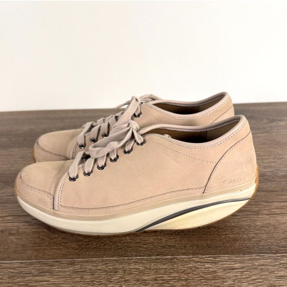 MBT Nafasi Beige Leather Comfort Walking Shoes NWOB Women’s 7-7